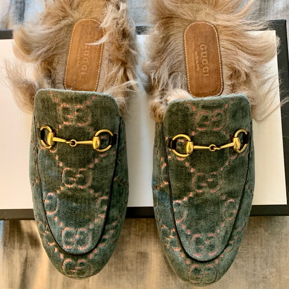 Authentic Gucci Velvet Mules